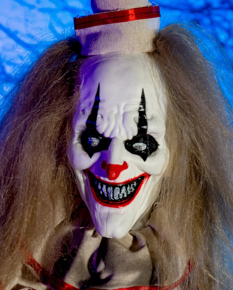 Sich schüttelnder Killerclown auf Schaukel 140cm
