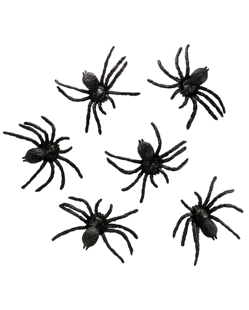 Rabenschwarze Spinnen 8x7cm 6 St.
