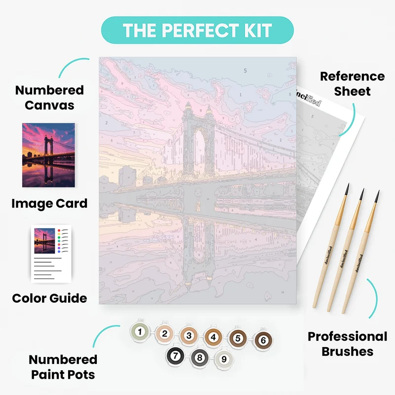 Manhattan Bridge at Sunset - Paint by Numbers Kit
