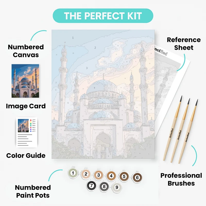 Istanbul Mosque at Sunset - Paint by Numbers Kit