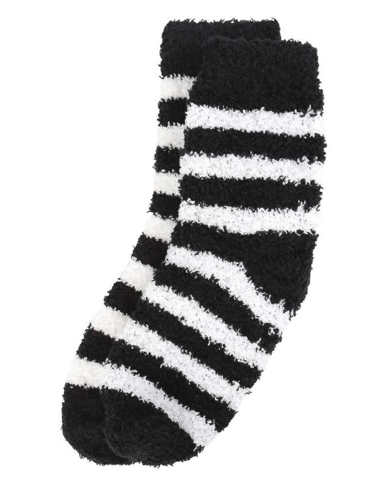 Schwarz-Weiß Gestreifte Socken in Sarg Geschenkbox