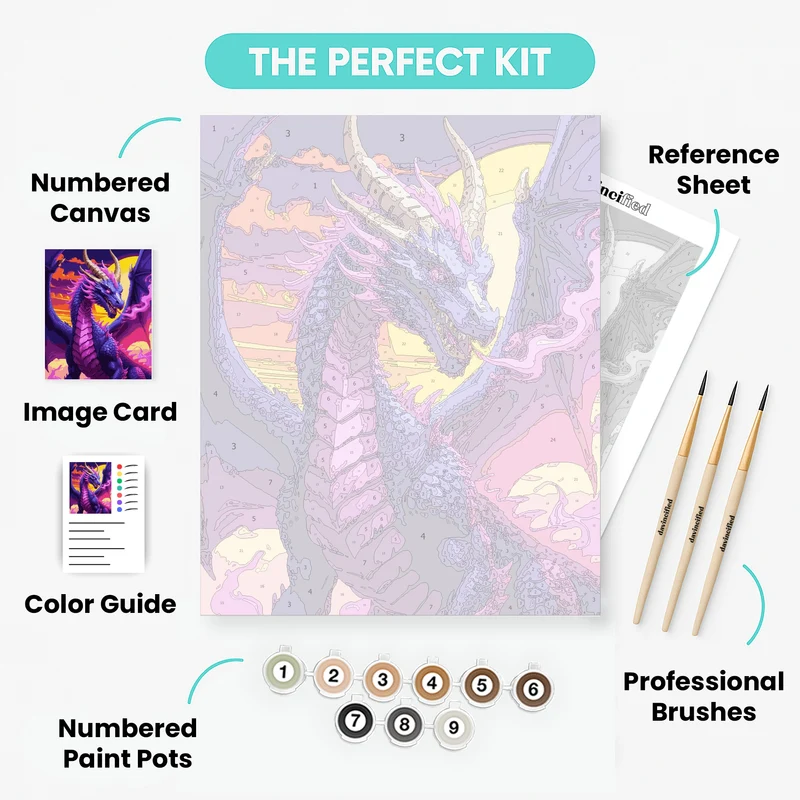 Purple Dragon Sunset - Paint by Numbers Kit