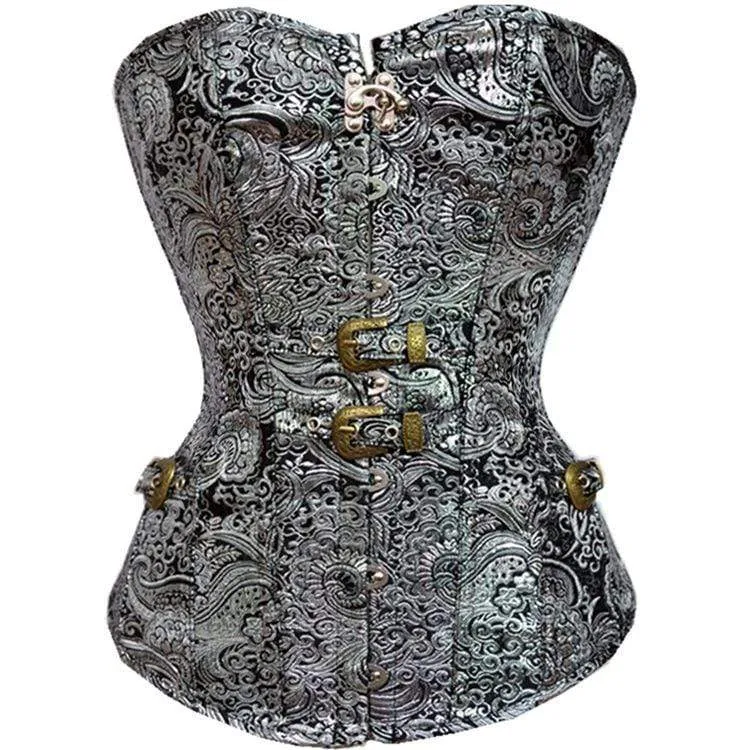 Frauen Gothic Jacquard Overbust Korsetts