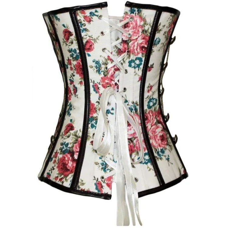 Vintage Vintage Blumen Mehrketten-Überbrustkorsetts