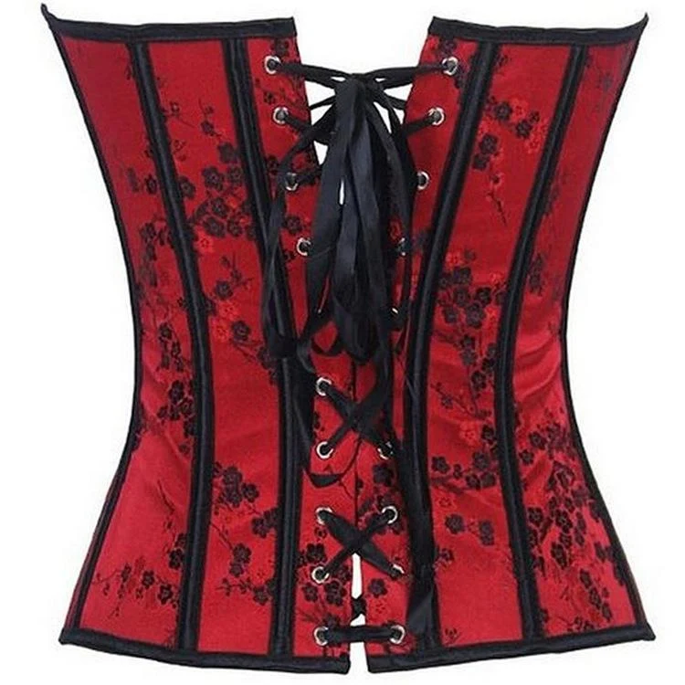 Frauen Gothic Floral Strappy Overbust Korsetts