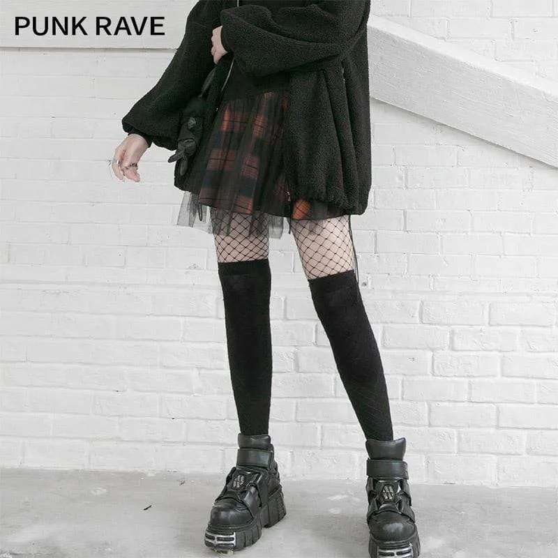 Frauen Gothic Mess Overskirt Plaid Röcke