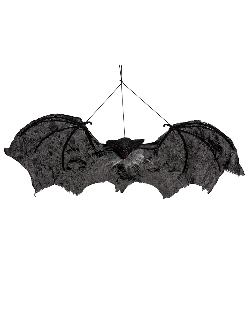 Schwarze Fledermaus mit zerfetzten Flügeln 60cm