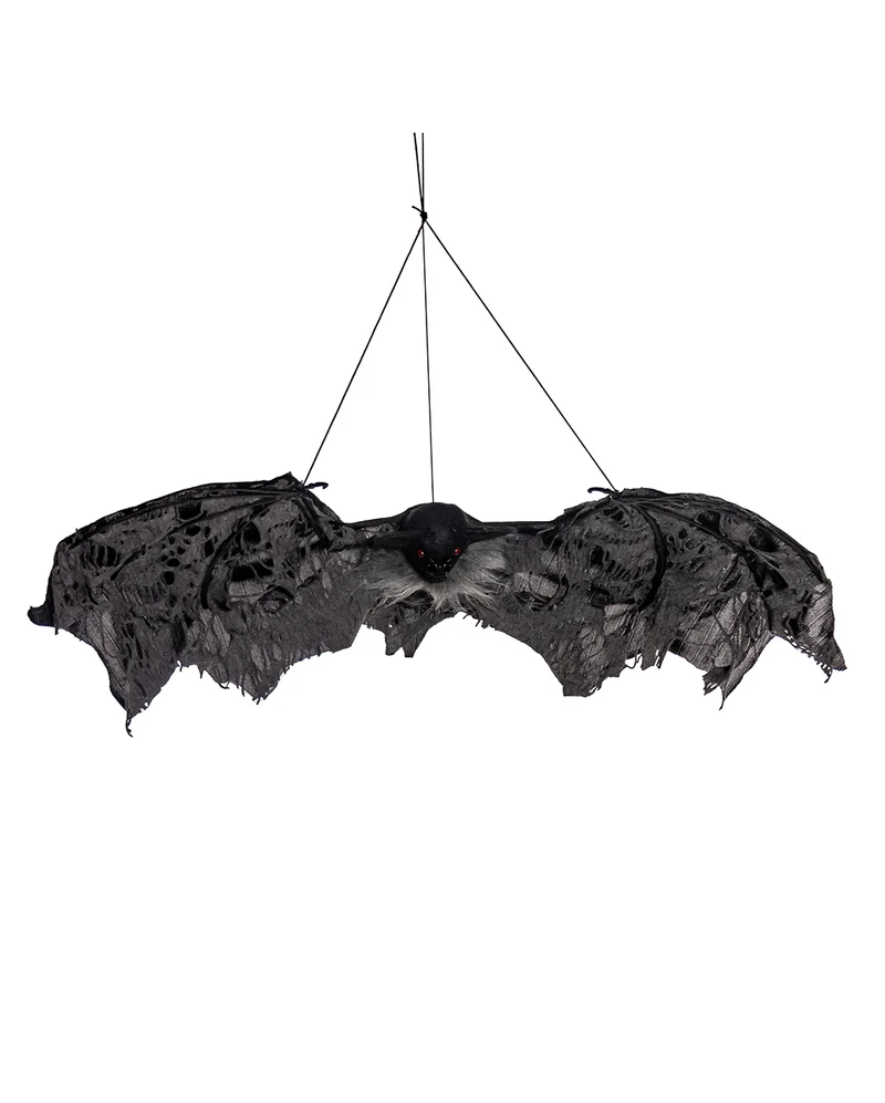 Schwarze Fledermaus mit zerfetzten Flügeln 60cm