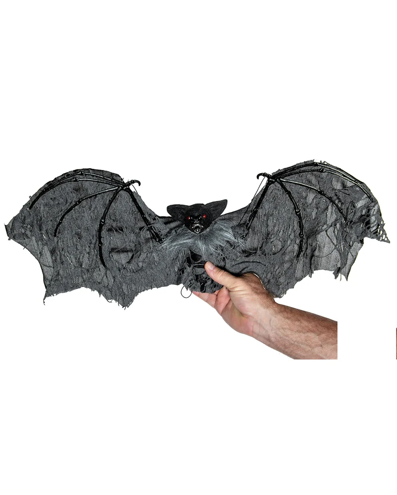 Schwarze Fledermaus mit zerfetzten Flügeln 60cm
