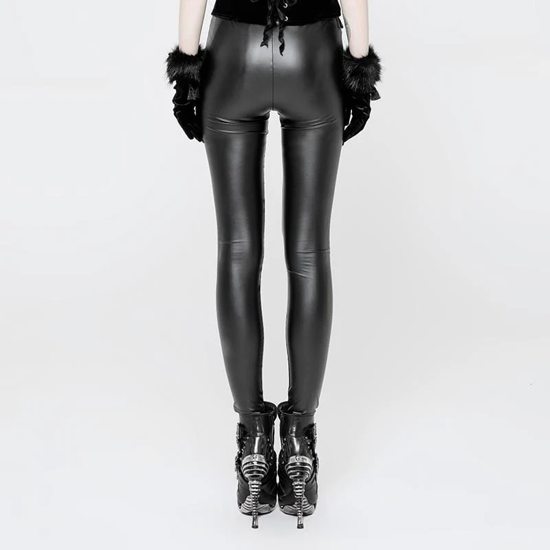 Frauen Goth Punk Lace Inset Leggings