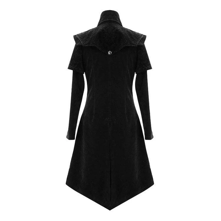 Herren Goth Stehkragen Front Zip Long Jacket