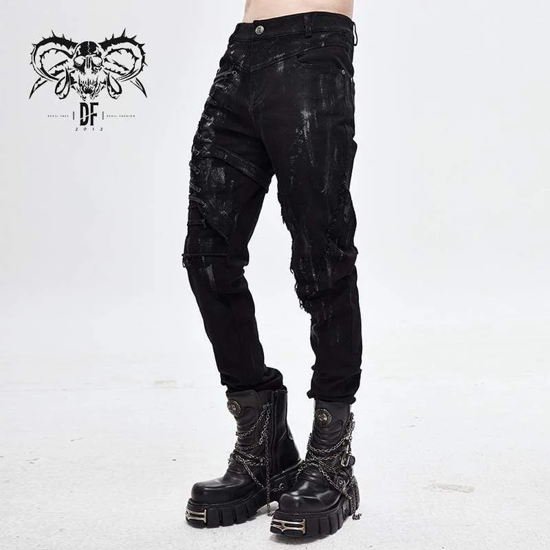 Herren Punk Ropes Tattered Hosen