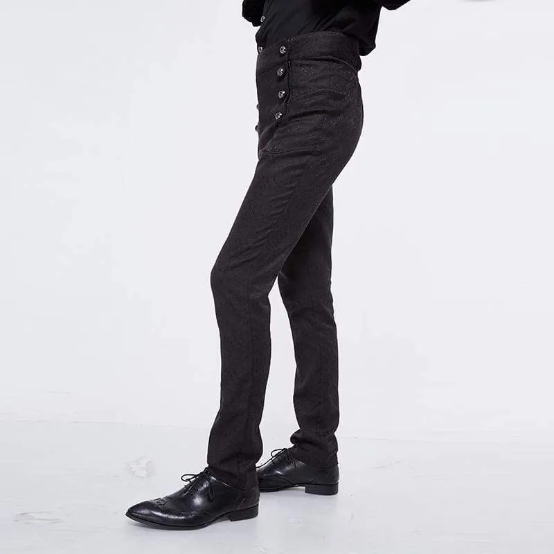 Hoch taillierte Herren-Jacquardhose mit Zweireiher