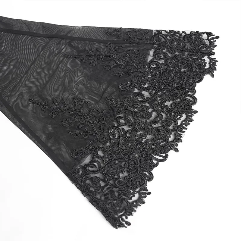 Damen Goth Floral Lace schiere Bell-Bottoms