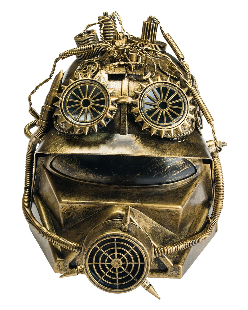 Steampunk Alien Helm mit Gasmaske