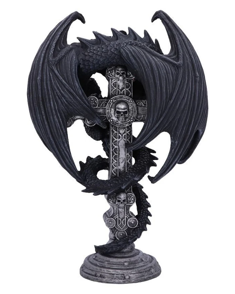Gothic Drachen Kerzenständer 26,5cm