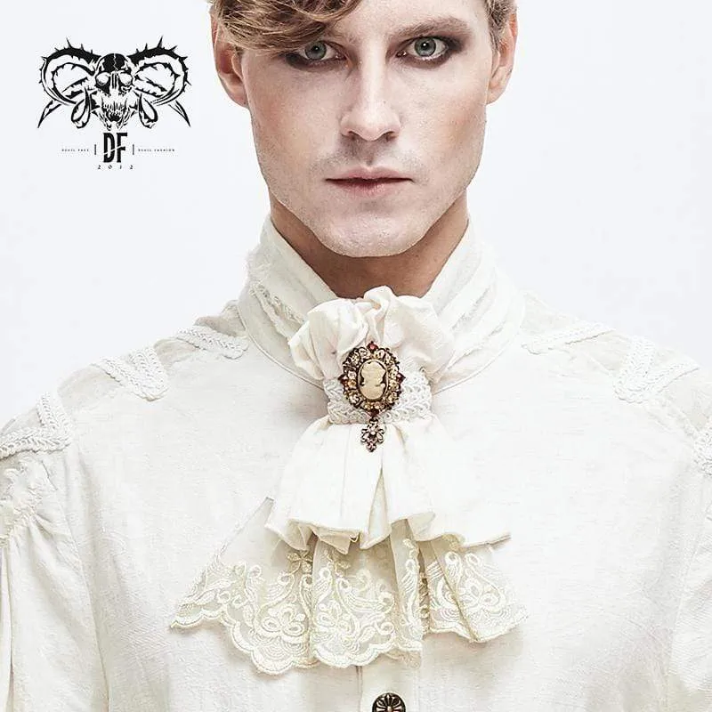 Herren Vintage Lace Edge Pandent White Bowties