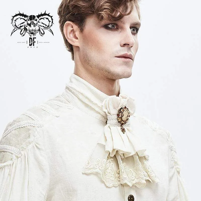 Herren Vintage Lace Edge Pandent White Bowties