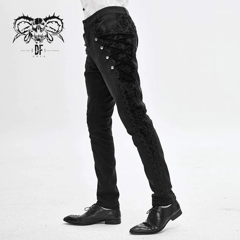 Herren Gothic Back Chain Jacquard Taschenhose