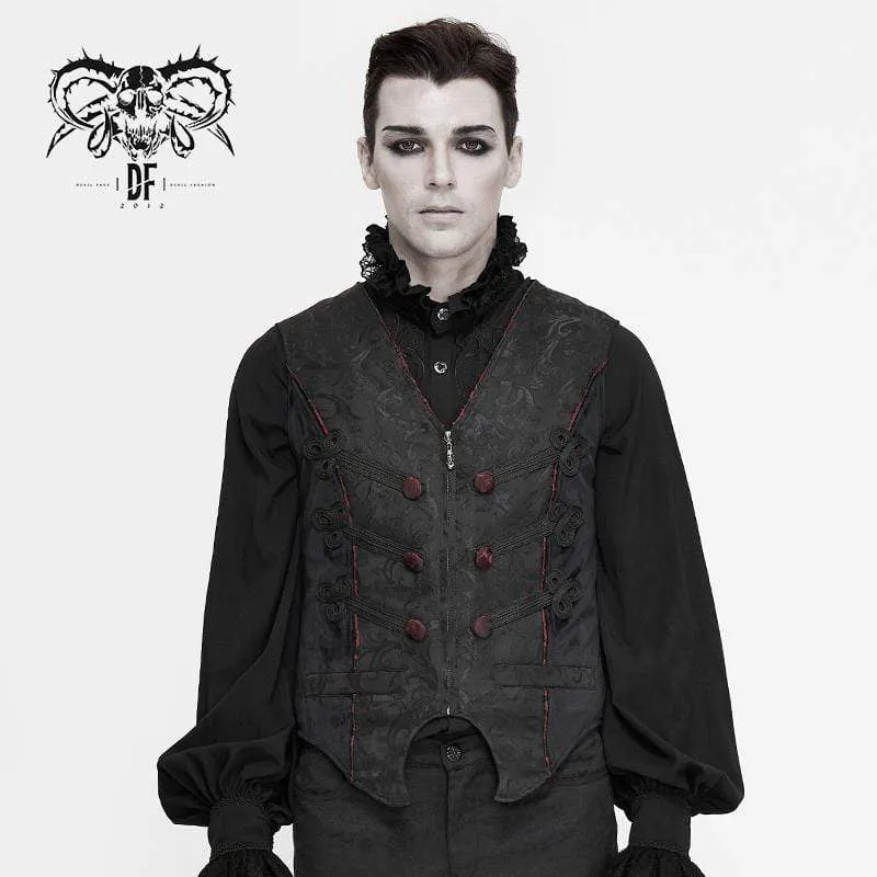 Herren Gothic Contrast Color Zip Jacquard Schwanzwesten