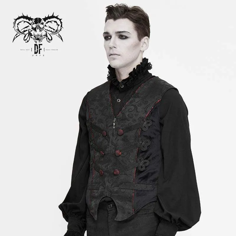 Herren Gothic Contrast Color Zip Jacquard Schwanzwesten