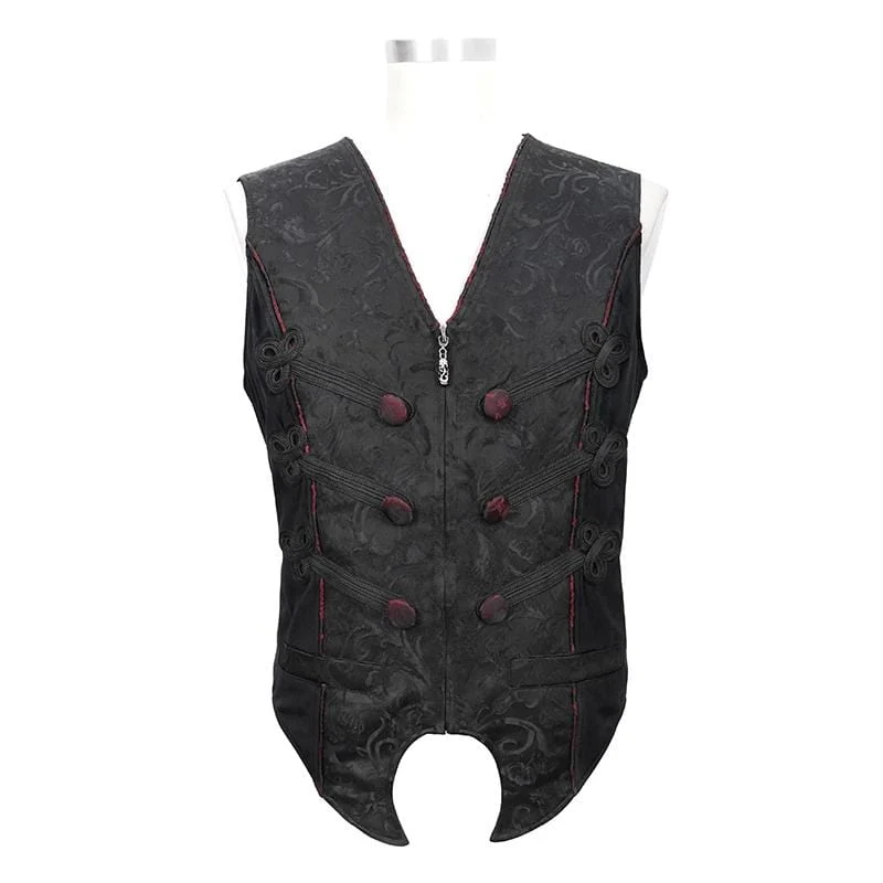 Herren Gothic Contrast Color Zip Jacquard Schwanzwesten