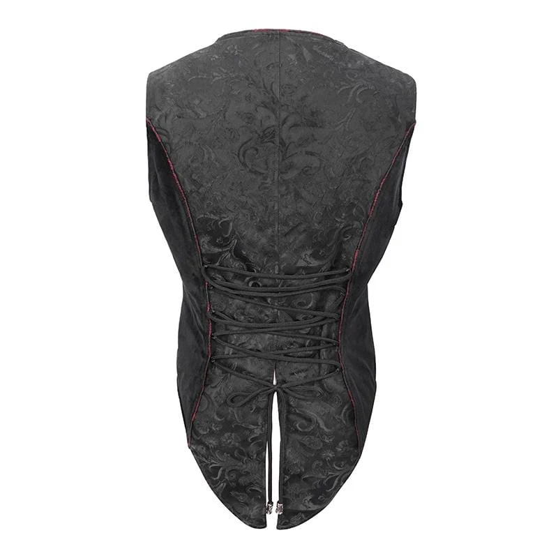 Herren Gothic Contrast Color Zip Jacquard Schwanzwesten