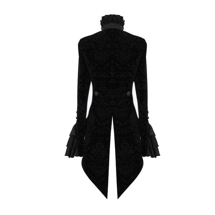Frauen Goth Rüschen Velet Schwalbenschwanzmantel