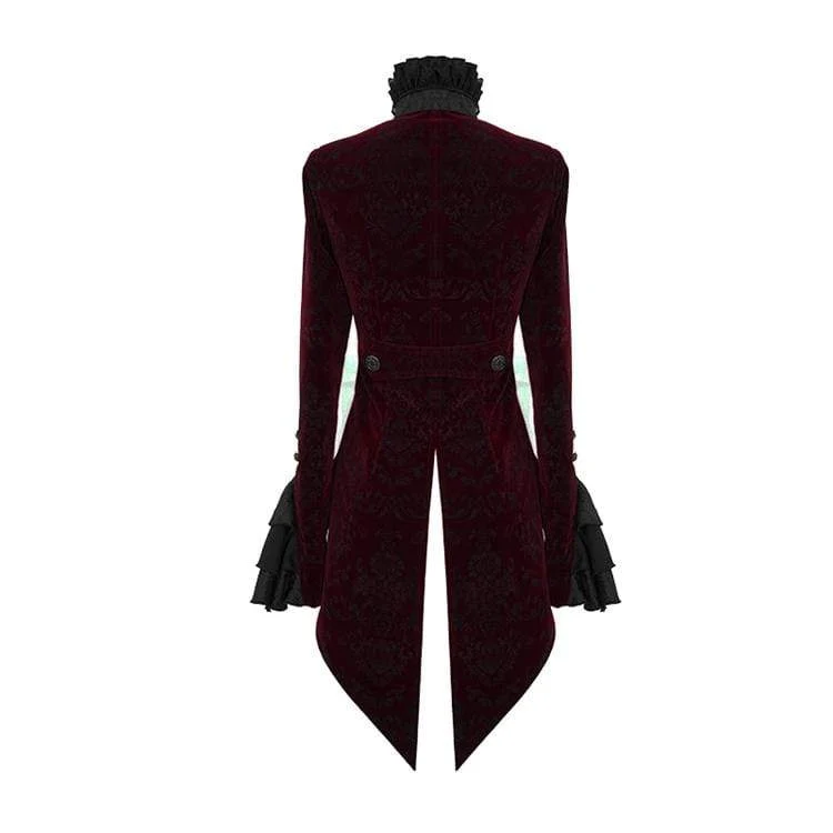 Frauen Goth Rüschen Velet Schwalbenschwanzmantel