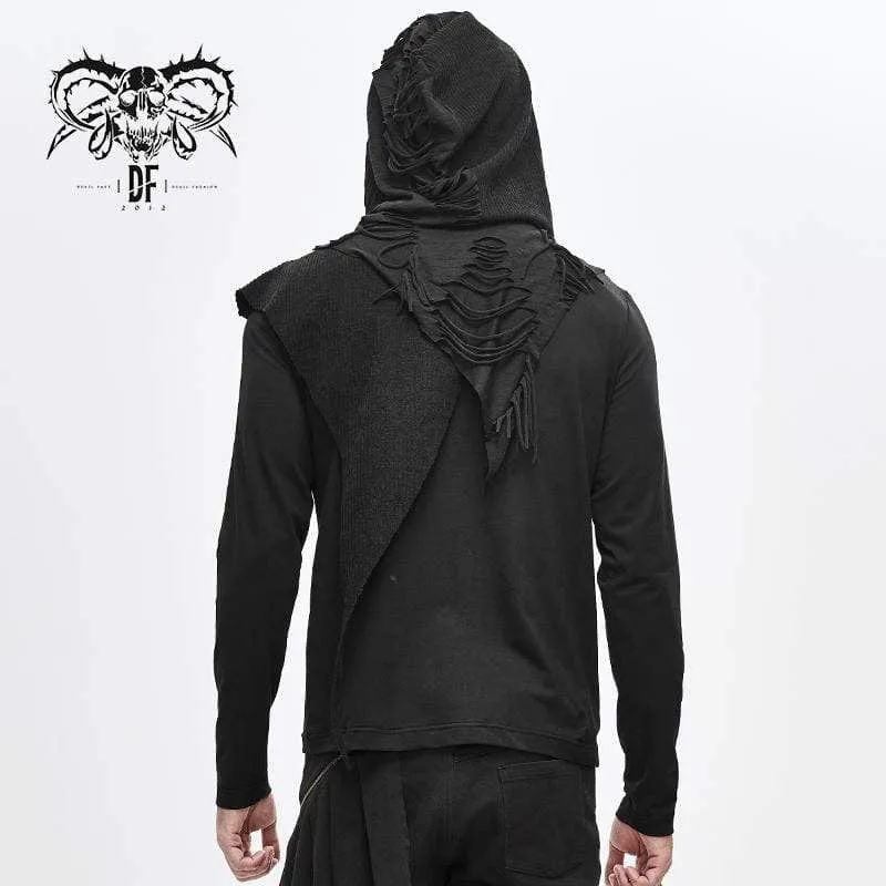 Herren Grunge Punk Langarm Cutout Quaste Hoodies