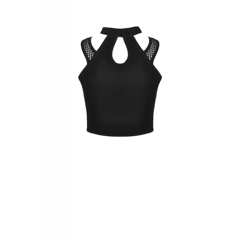 Gothic Net Splicing Midriff-Baring Tanktops für Damen
