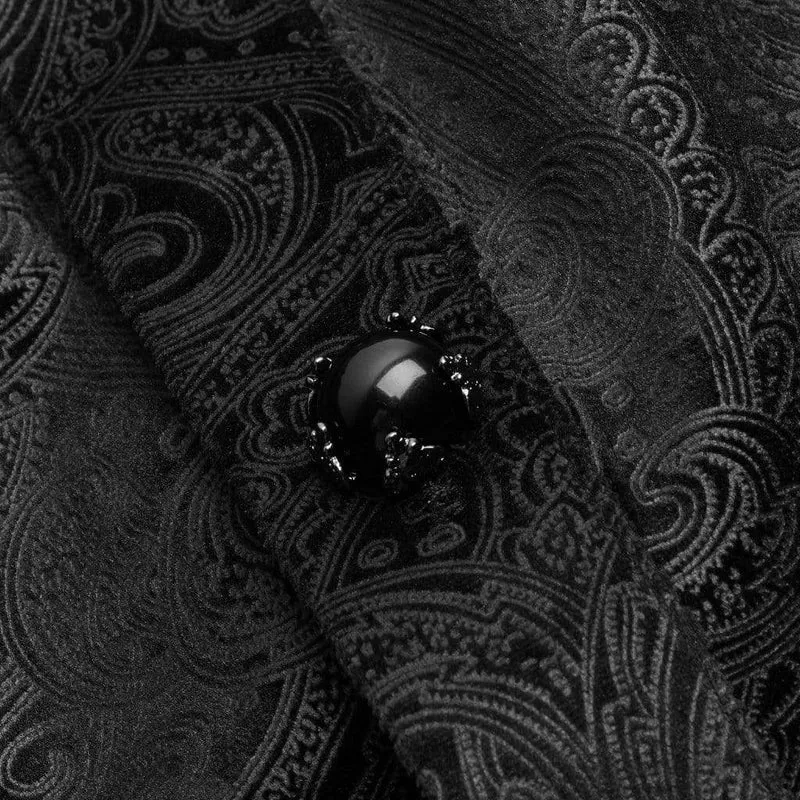 Herren Goth Stehkragen Floral Shirt