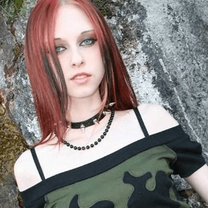 Frauen Punk Rivet Black Choker