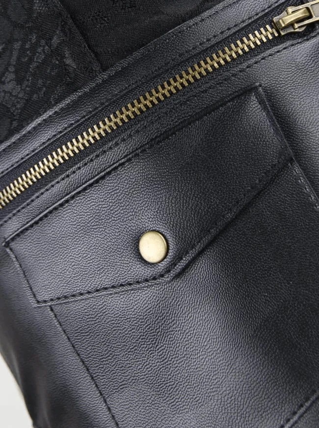 Damen Steampunk Jacquard Stahl ohne Knochen Busk Korsett mit Jacke und Gürtel