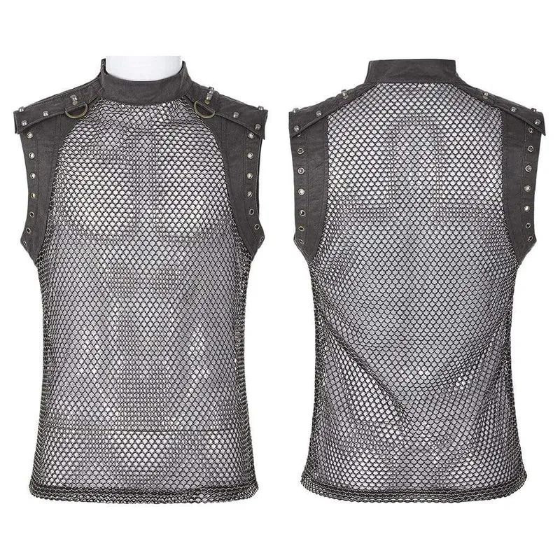 Herren Punk durchsichtige Mesh-Westen