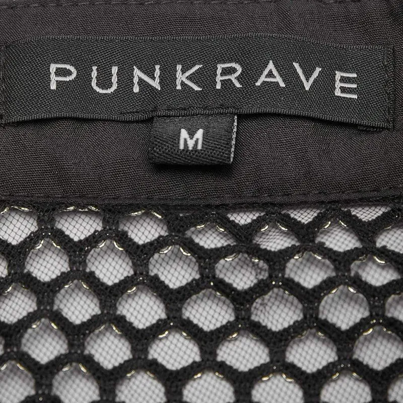 Herren Punk durchsichtige Mesh-Westen