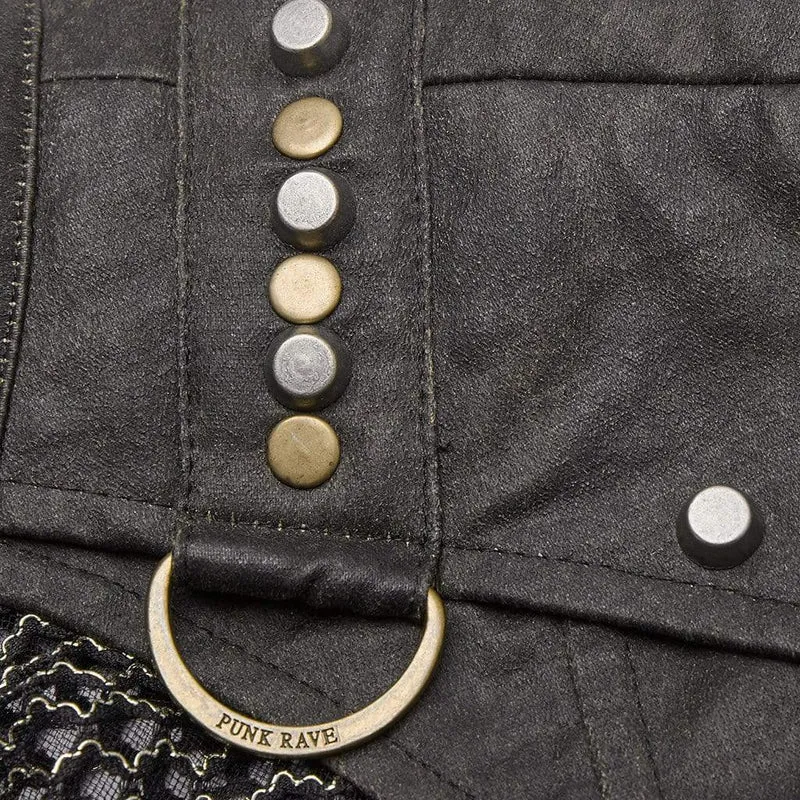 Herren Punk durchsichtige Mesh-Westen