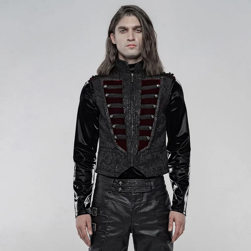 Herren Gothic Jacquard Front Brustwesten