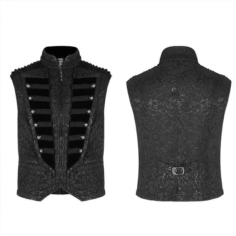 Herren Gothic Jacquard Front Brustwesten