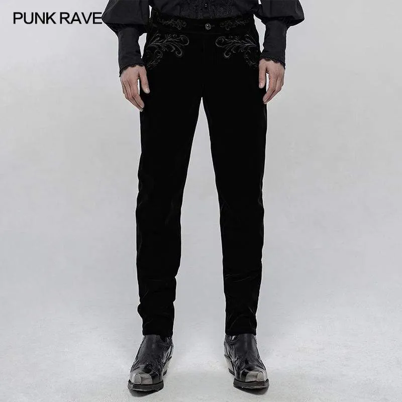 Gothic bestickte Hose mit geradem Bein für Herren