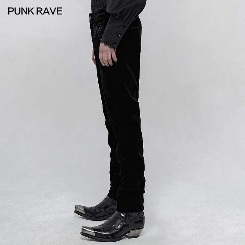Gothic bestickte Hose mit geradem Bein für Herren