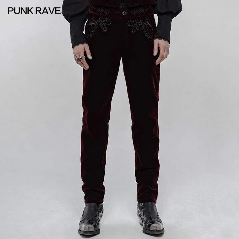 Gothic bestickte Hose mit geradem Bein für Herren