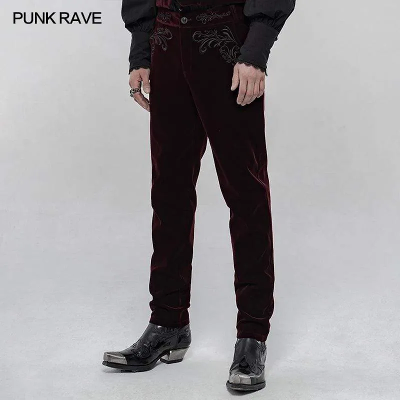 Gothic bestickte Hose mit geradem Bein für Herren