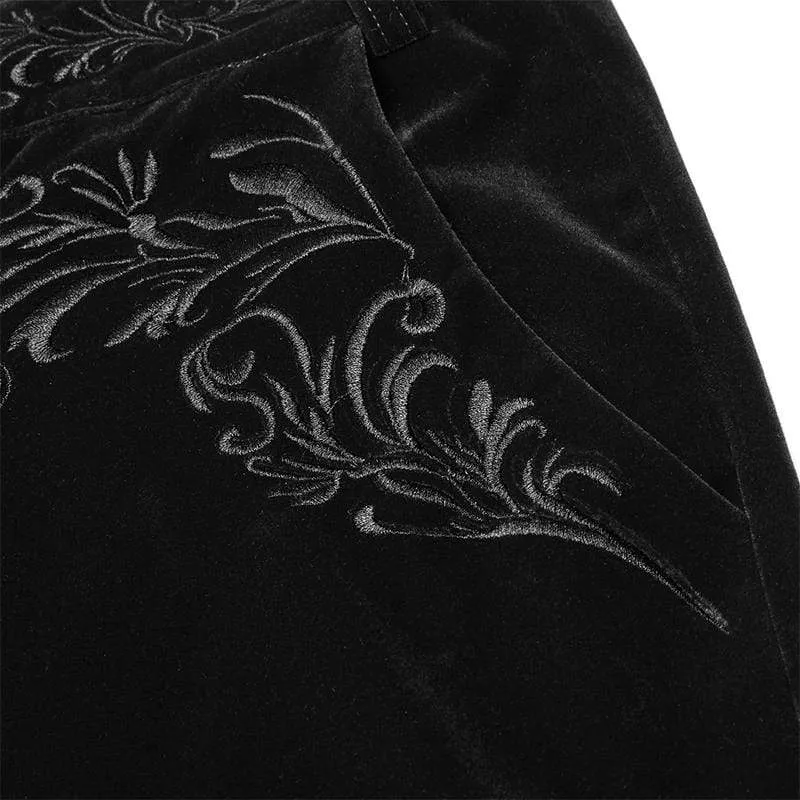 Gothic bestickte Hose mit geradem Bein für Herren