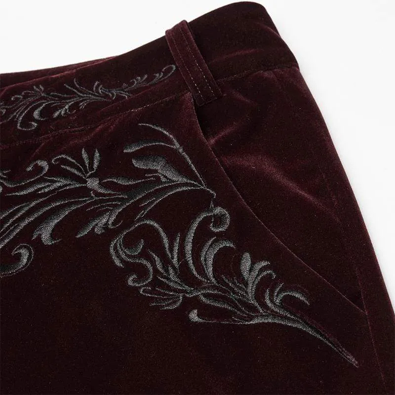 Gothic bestickte Hose mit geradem Bein für Herren