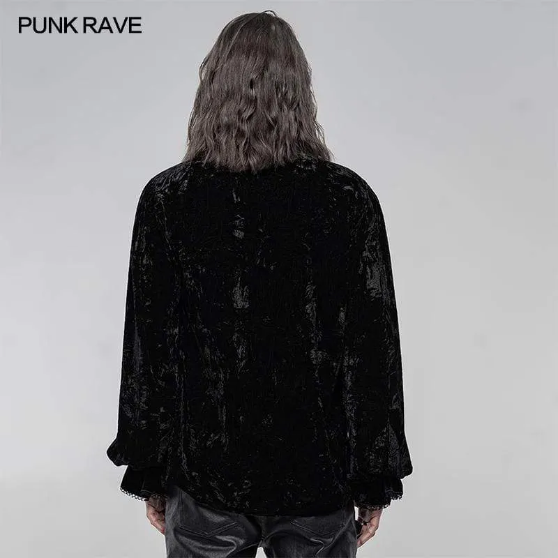 Herren Gothic Rüschen Loosed Velvet Shirts