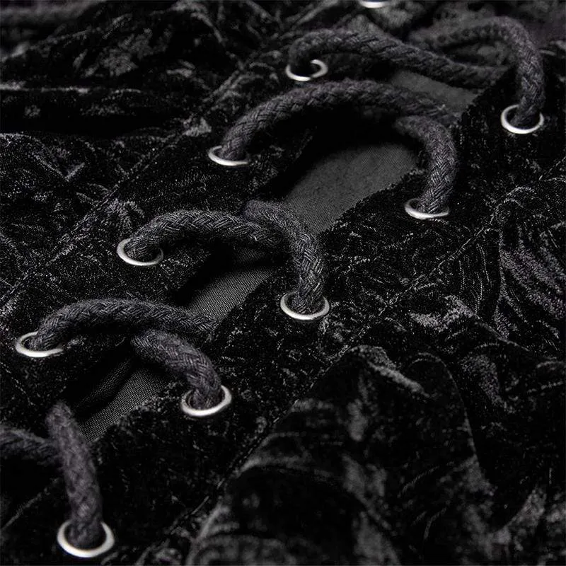 Herren Gothic Rüschen Loosed Velvet Shirts