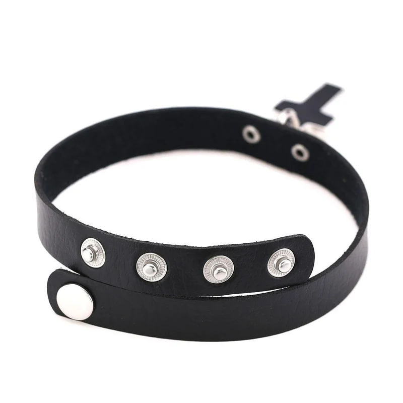Frauen Punk Christian Cross Choker