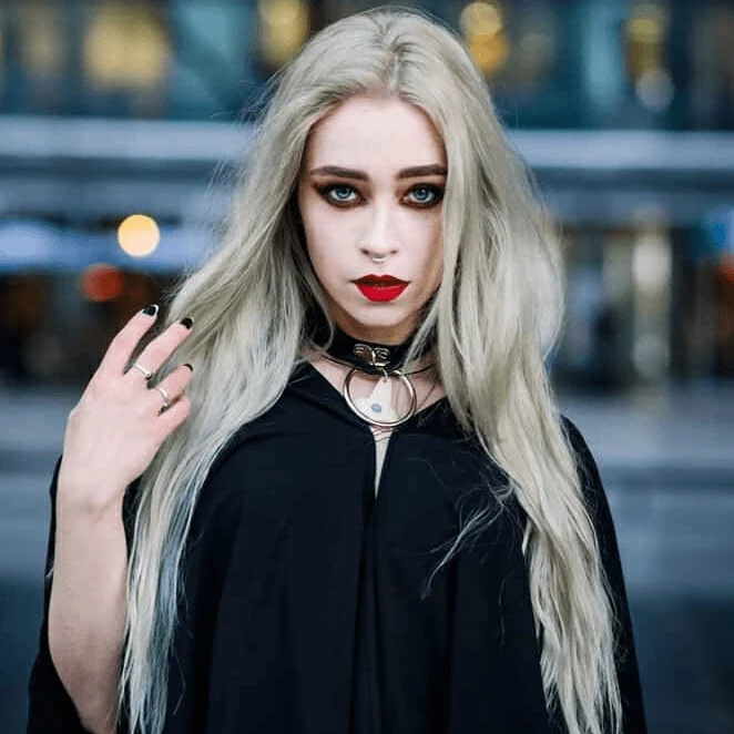 Damen Punk Black Choker mit großem O-Ring