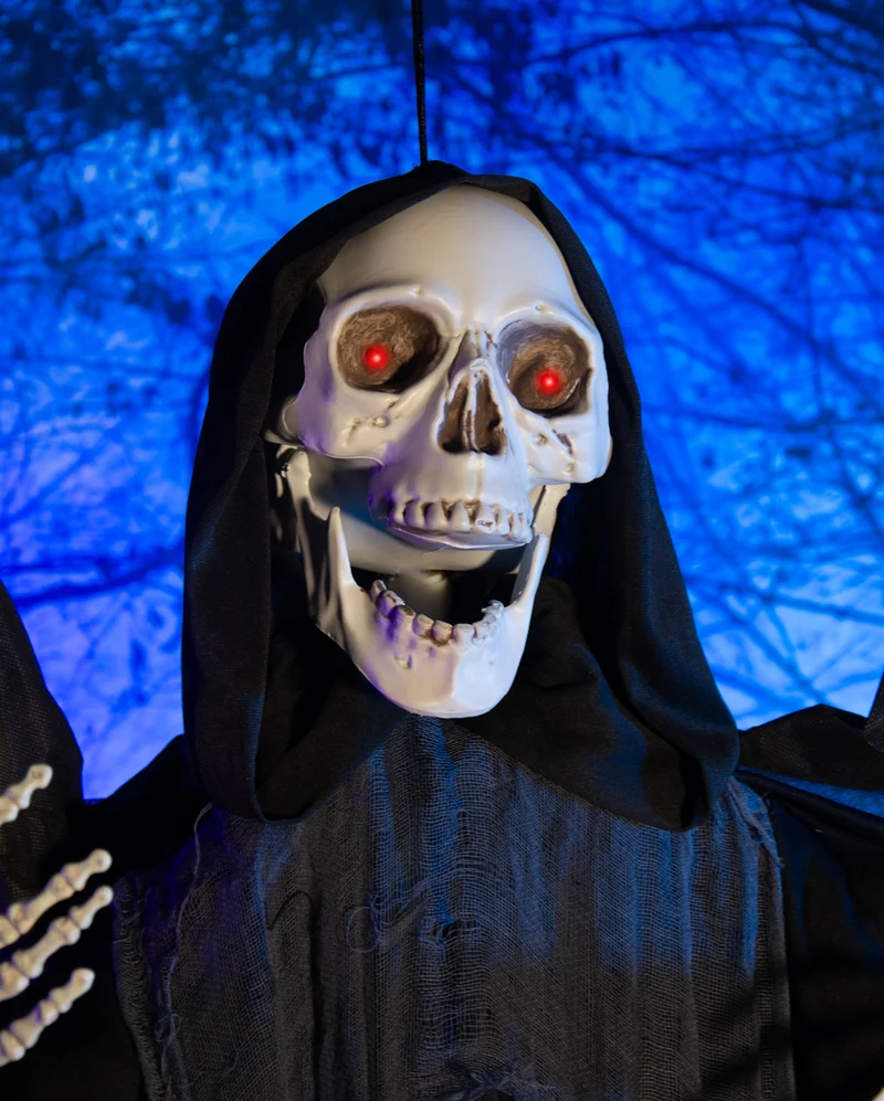 Flügelbewegender Skelett Reaper mit Licht & Ton 153cm